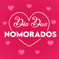 Dia Dos Namorados Hand Drawn Vector illustration