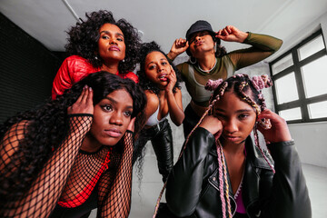 Close up of female hip hop dancers.