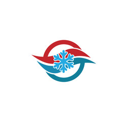 Air conditioning logo, ventilation system symbol