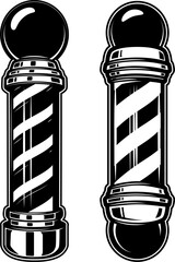 Barber pole. Design element for logo, label, sign, emblem. Vector illustration