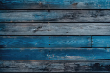 Fototapeta premium Old blue wood texture with planks