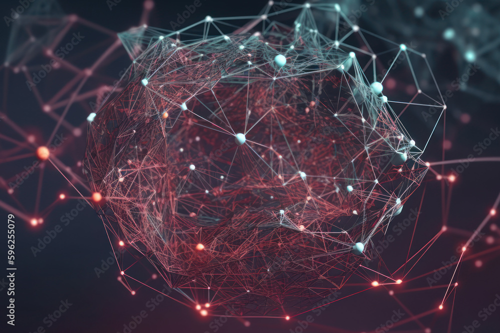 Poster artificial intelligence network technology logo generative ai