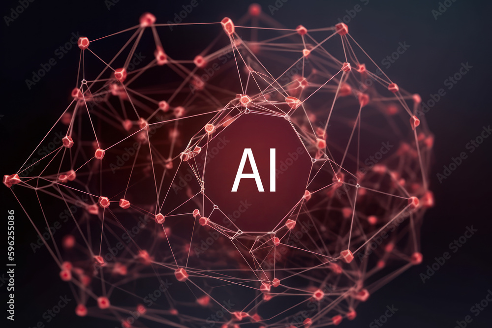 Aufkleber artificial intelligence network technology logo generative ai