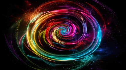 Fototapeta na wymiar colorful energy circle spiral sci-fi background generative ai