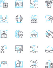 writing instruments linear icons set. Pen, Pencil, Marker, Highlighter, Ballpoint, Gel, Rollerball line vector and concept signs. Fountain,Mechanical,Calligraphy outline illustrations © Nina
