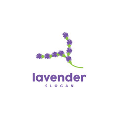 Lavender Logo, Simple Elegant Purple Flower Plant Vector, Greeting Card Design, Banner, Flower Ornament, Lavender Hand Drawn Wedding, Icon Symbol Illustration
