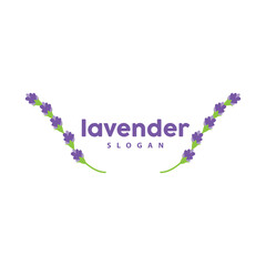 Lavender Logo, Simple Elegant Purple Flower Plant Vector, Greeting Card Design, Banner, Flower Ornament, Lavender Hand Drawn Wedding, Icon Symbol Illustration