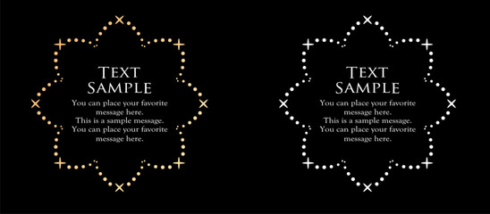 高級感のあるビンテージ調のフレームデザインセット　罫線　枠　ウエディング　ビンテージ　アンティーク	
