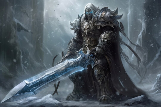 Arthas is a fictional character from the Warcraft universe. He is a complex and tragic figure, once a noble and just paladin, but later corrupted by dark forces and transformed into a death knight.