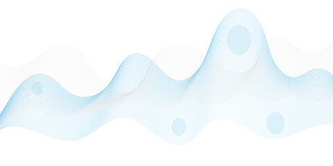 Abstract background with blue wave lines on white. Modern technology background. Vector illustration.