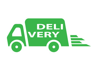 delivery truck icon on white background for graphic and web design. Simple vector sign. Internet concept symbol for website button or mobile app