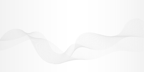 Abstract background with blue wave lines on white. Modern technology background. Vector illustration.