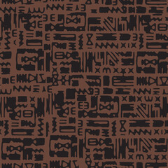 African Print Fabric. Vector Seamless Tribal Pattern. Traditional Ethnic Ornament for your Design Cloth, Carpet, Rug, Pareo, Wrap