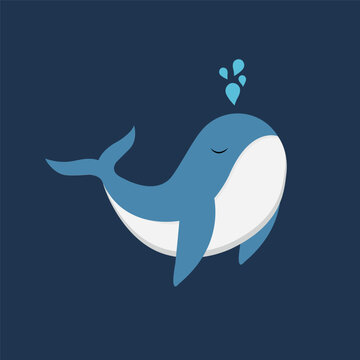 Vector logo underwater world, whale