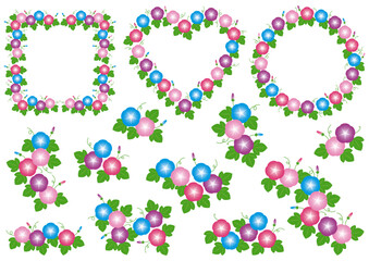 朝顔のイラスト素材