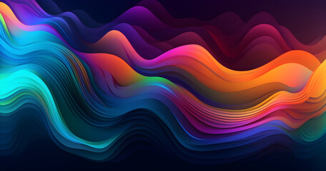 Abstract 3D Background wave background curve technology IA générative