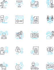 Innovative Ideas linear icons set. Creativity, Progress, Invention, Revolution, Breakthrough, Design, Ingenuity line vector and concept signs. Inspiration,Originality,Insight outline illustrations