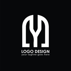 NY YN Logo Design, Creative Minimal Letter YN NY Monogram - obrazy, fototapety, plakaty