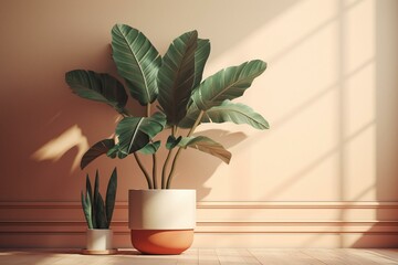 Illustration of a sustainable plant in a modern flat design. Generative AI