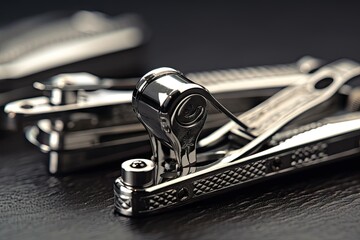 close-up of nail clippers, showing their precision and quality, created with generative ai - obrazy, fototapety, plakaty