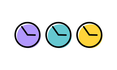 Time, clock stop watch, limited offer, happy hour, deadline concept, line icon, vector illustration