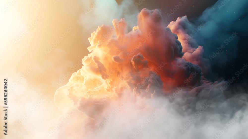 Canvas Prints space and glowing nebula background. ai generated.