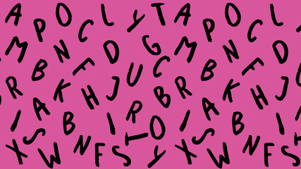 template with the image of keyboard symbols. set of letters. Surface template. purple background. Horizontal image.