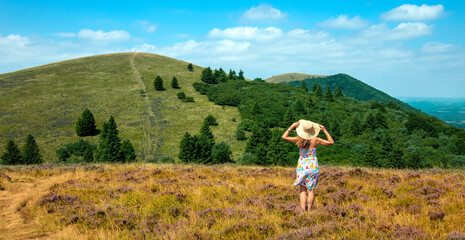 Woman tourist in France- Auvergne