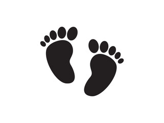 toddler foot prints on white background