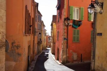 Fototapeta premium old city center on mediterranean sea in france
