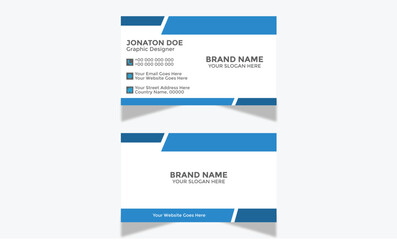 Modern Corporate and Creative Business Card Design Template Double-sided -Horizontal Name Card Simple and Clean Visiting  Card Vector illustration Colorful Business Card