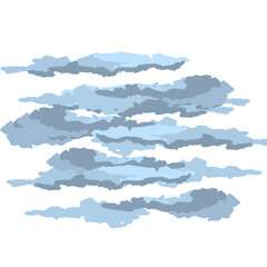 Digital geometric pattern for modern design. A symbol of a clear sky and environmental protection. Gentle light blue Aegean clouds for peace of mind. A creative isolated image for a cute fashion decor