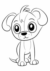 Coloring page for kids of a dog