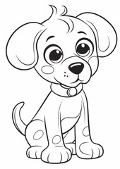 Fototapeta na wymiar Coloring page for kids of a dog