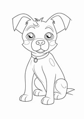 Coloring page for kids of a dog