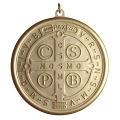 The medal of St. Benedict - 3D Illustration