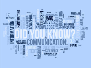 Word cloud background concept for did you know?. Question answer communication for brainstorm learning concept. vector illustration.