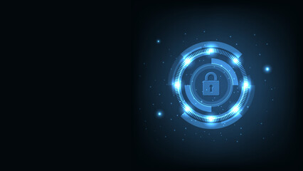 Cyber security and data protection banner. Future cyber technology web services for business and internet background. Security cyber digital concept, Vector.