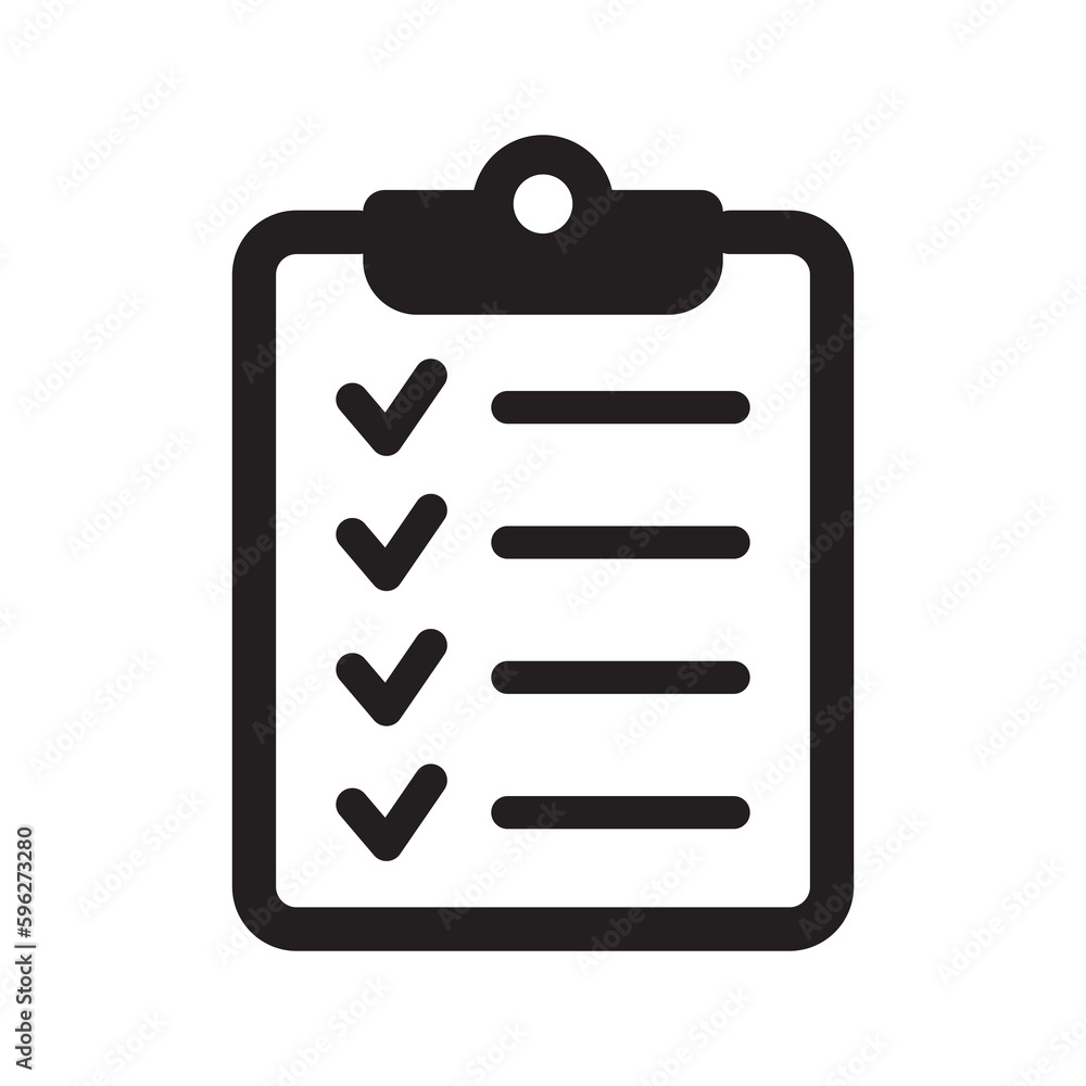 Aufkleber clipboard and checklist icon. project management, questionnaire line icon. to do list vector icon fo