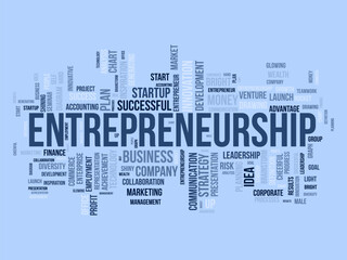 Word cloud background concept for Startup Company. Entrepreneurship idea, project innovation opportunity of corporate plan. vector illustration.