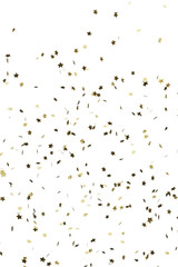 Gold confetti in shape of stars. Isolated, cut out. 3d rendering