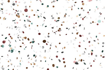 Round multicolored confetti for birthday party. Isolated, cut out. 3d rendering