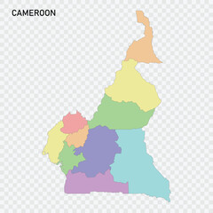 Isolated colored map of Cameroon