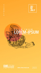 Engine design vector template poster