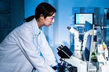 Professional health care researchers working in a medical science laboratory, technology of medicinal chemistry lab 