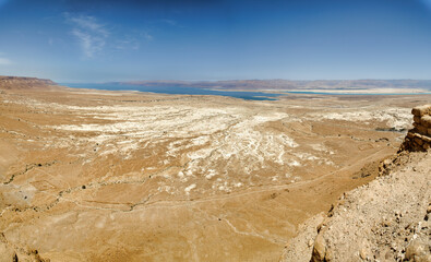 Dead Sea landscape Masada National Park in Israel