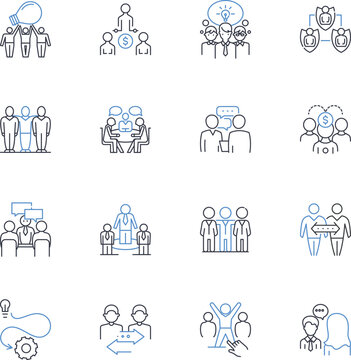 Trade labor line icons collection. Apprenticeship, Electrician, Carpenter, Plumber, Welder, Masonry, Plumbing vector and linear illustration. Ironworker,Roofing,Painting outline signs Generative AI