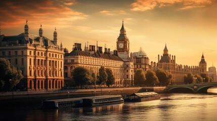 Fototapeta premium Westminster. Breathtaking travel destination place. Generative AI