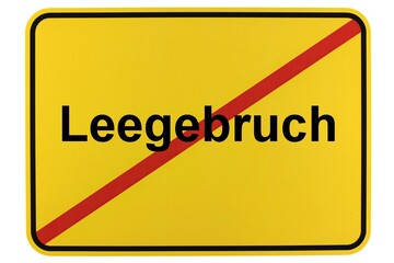 Illustration eines Ortsschildes der Gemeinde Leegebruch in Brandenburg