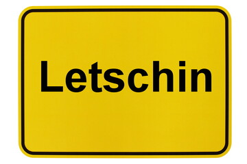 Illustration eines Ortsschildes der Gemeinde Letschin in Brandenburg